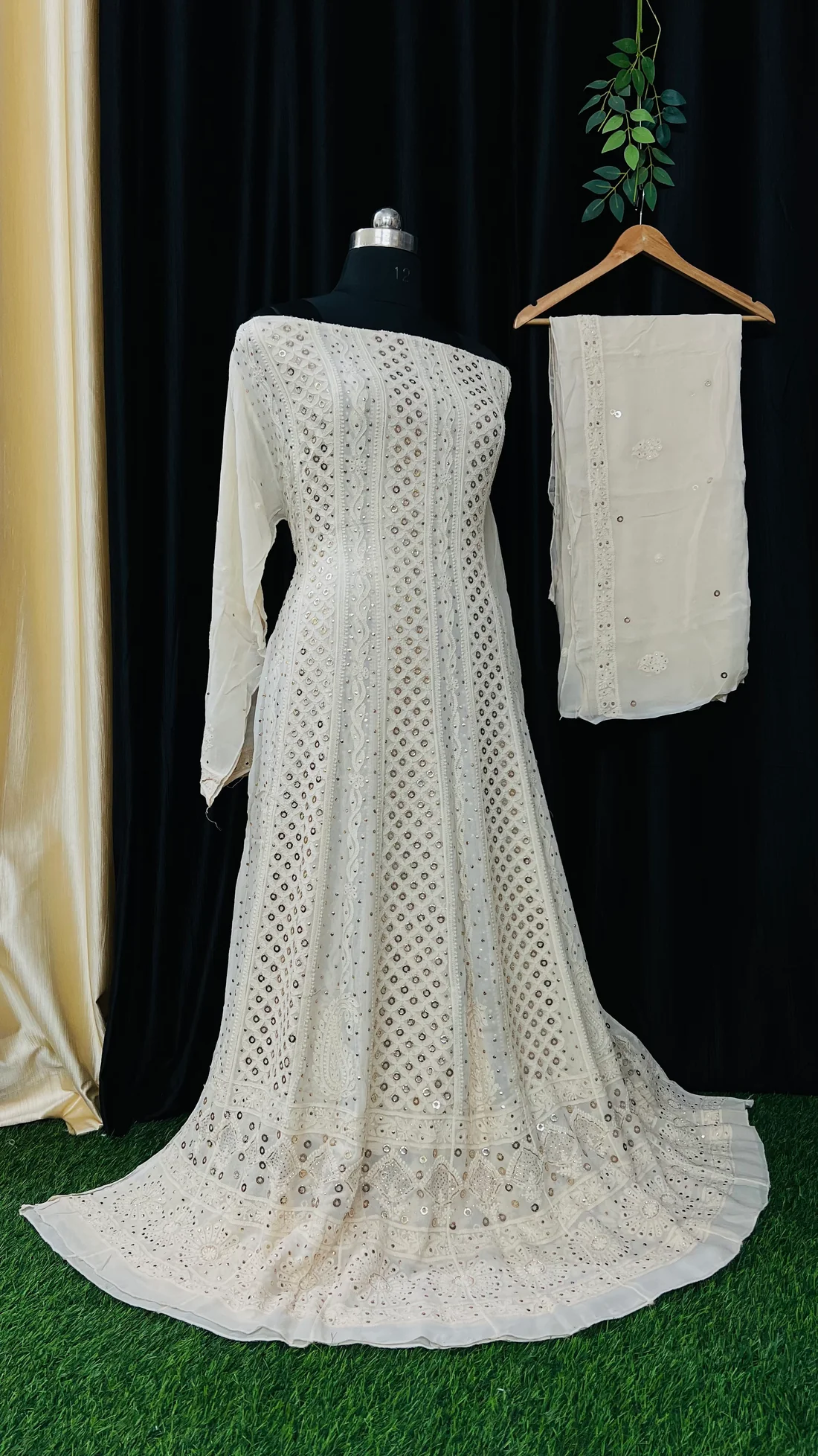Premium Chikankari Anarkali with Dupatta
