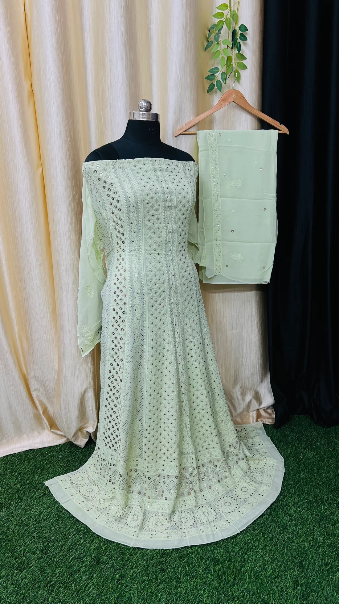 Premium Chikankari Anarkali with Dupatta