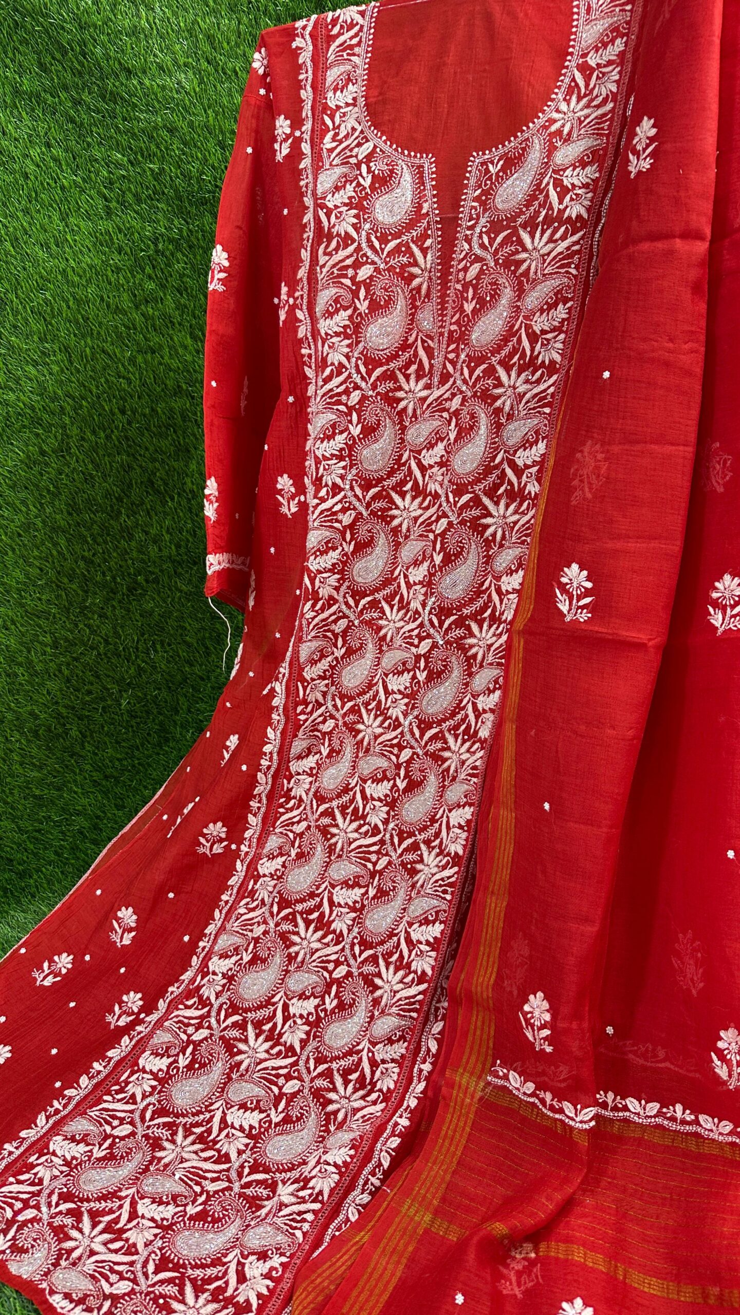 Bharat Lucknowi Chikan & Pearl Work Suit