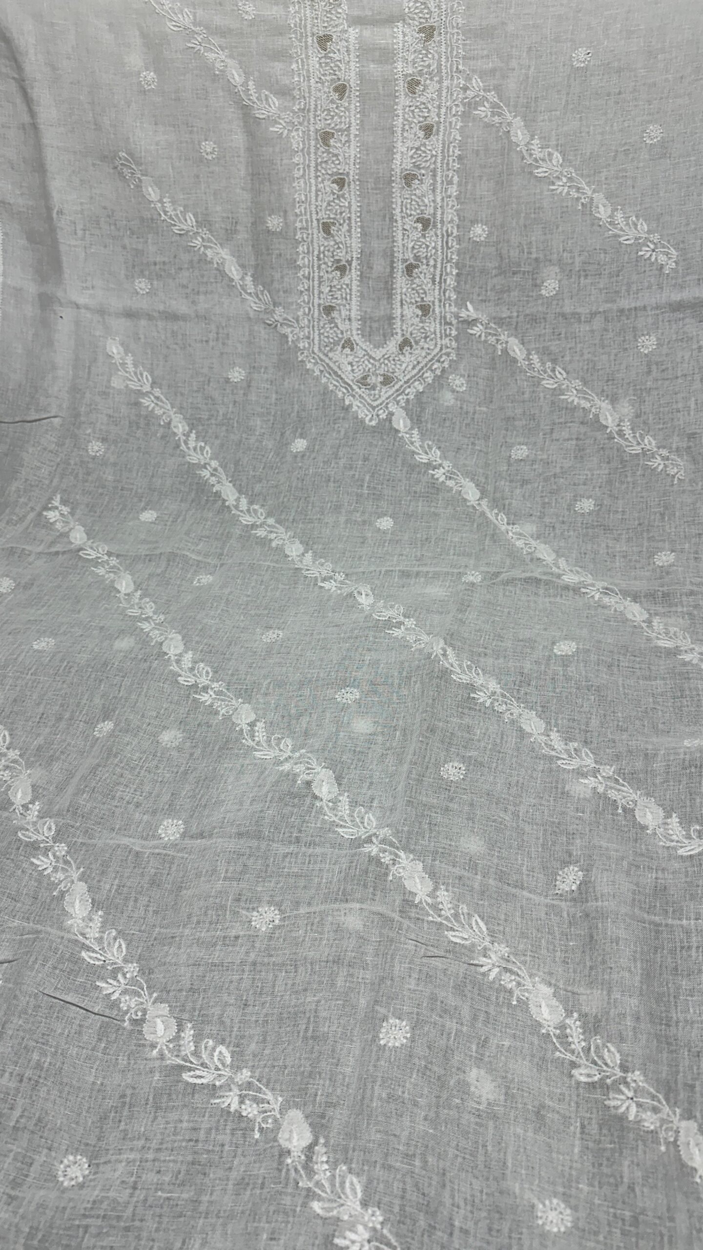 bharat hand embroidered Unisex Dyable Linen Kurta