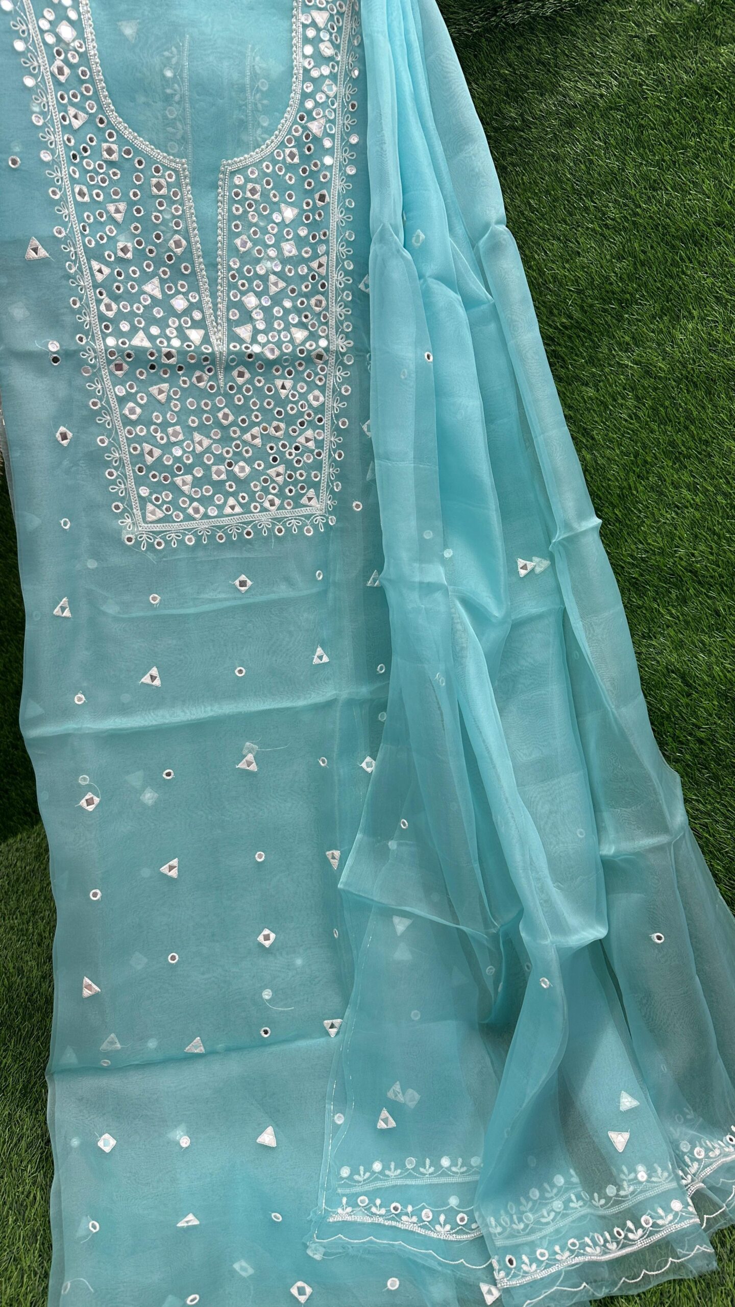 bharat Organza Silk Shirt & Dupatta Set