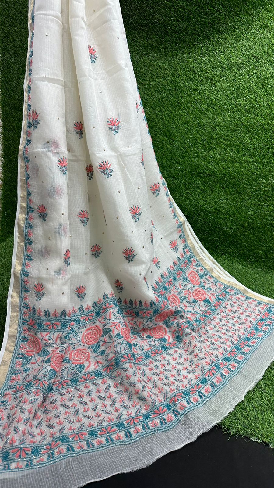 Bharat hand Embroidered Kota Silk Saree