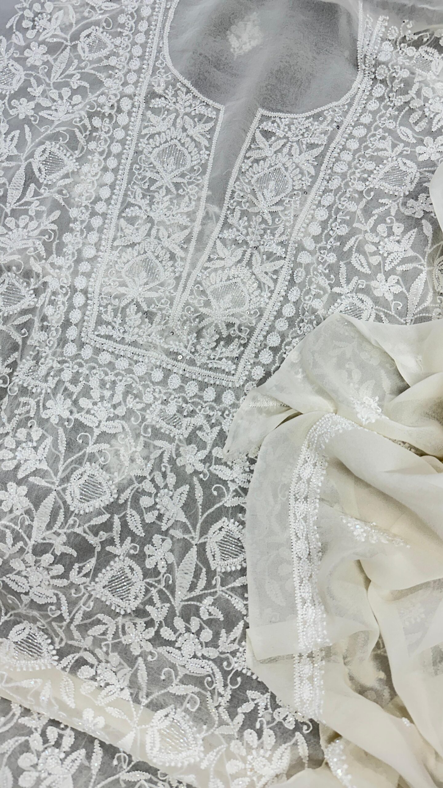 Bharat Hand Embroidered Georgette shirt n dupatta