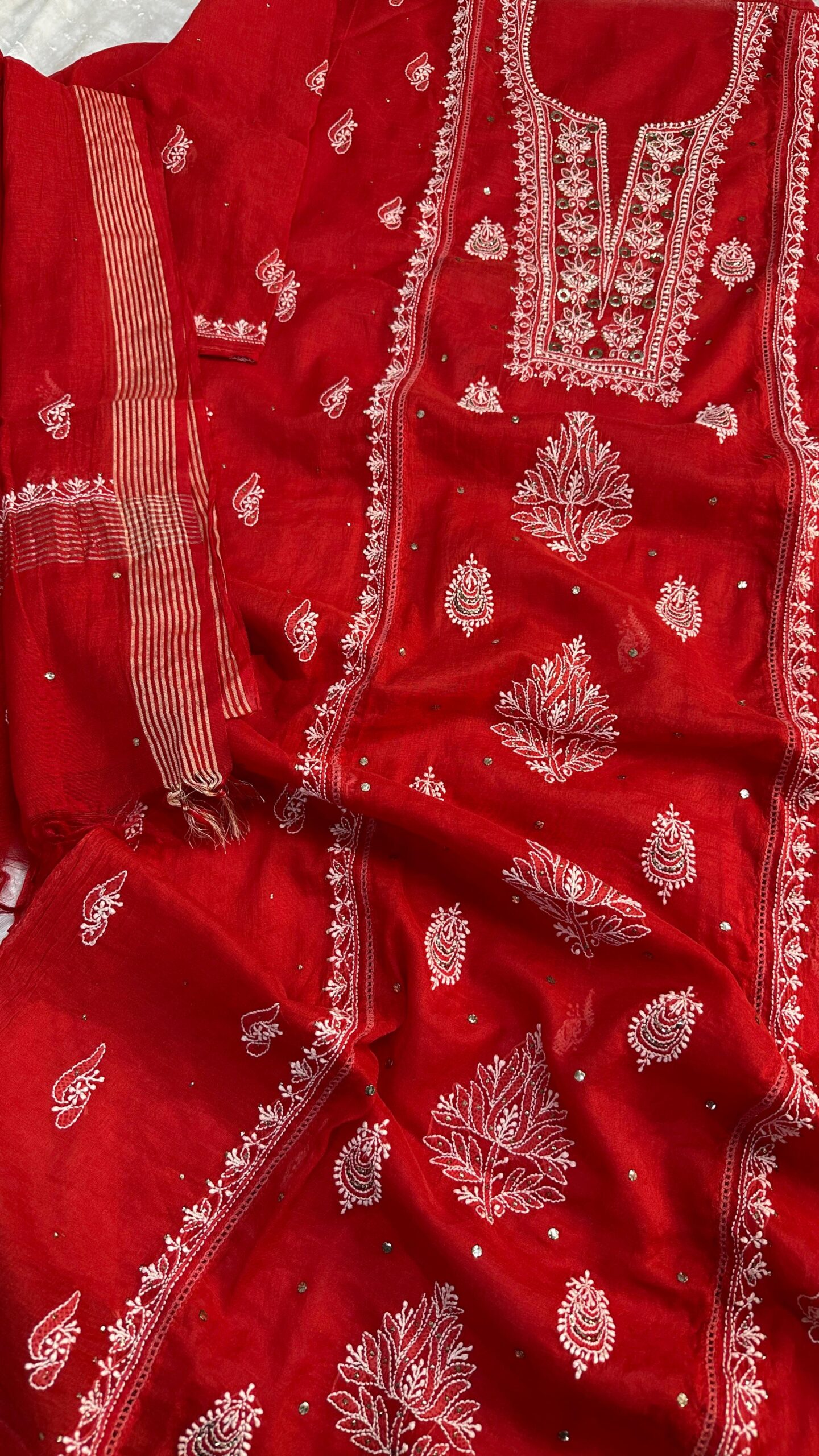 bharat Soft Chanderi Suit with Hand Embroidery