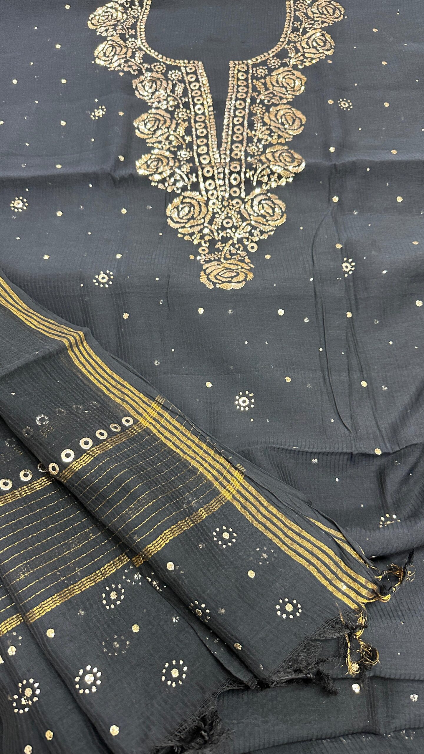 Bharat Pure Maheshwari Silk suit Set with Handcrafted