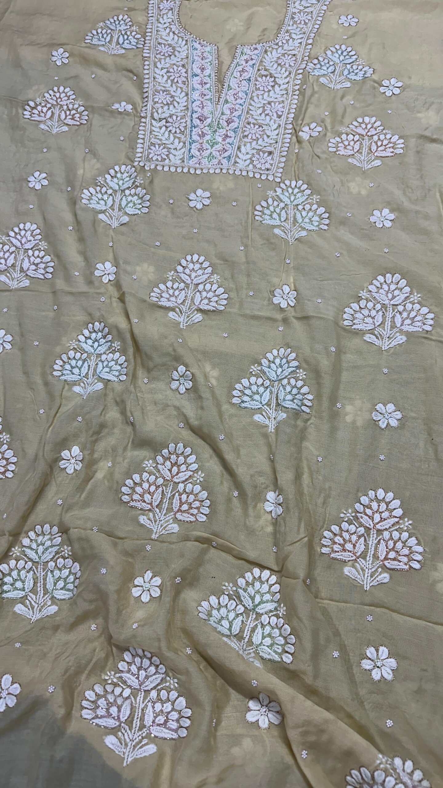 Bharat Luxurious Maslin Chikan Shirt Piece