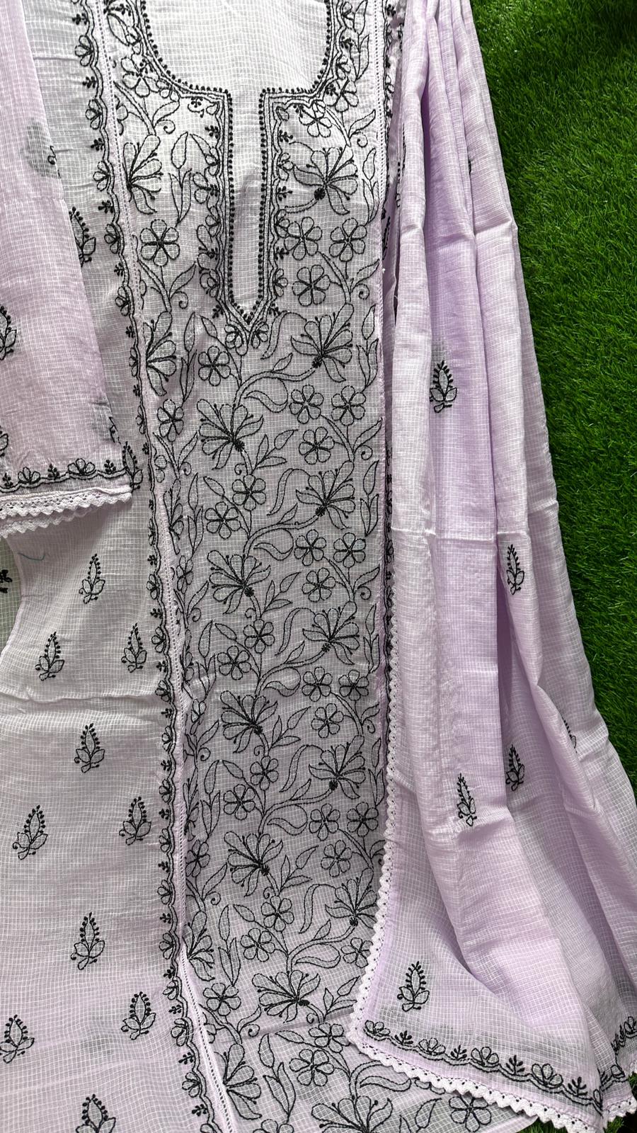 Bharat Hand Embroidered Premium Soft Kota Doriya Suit Set