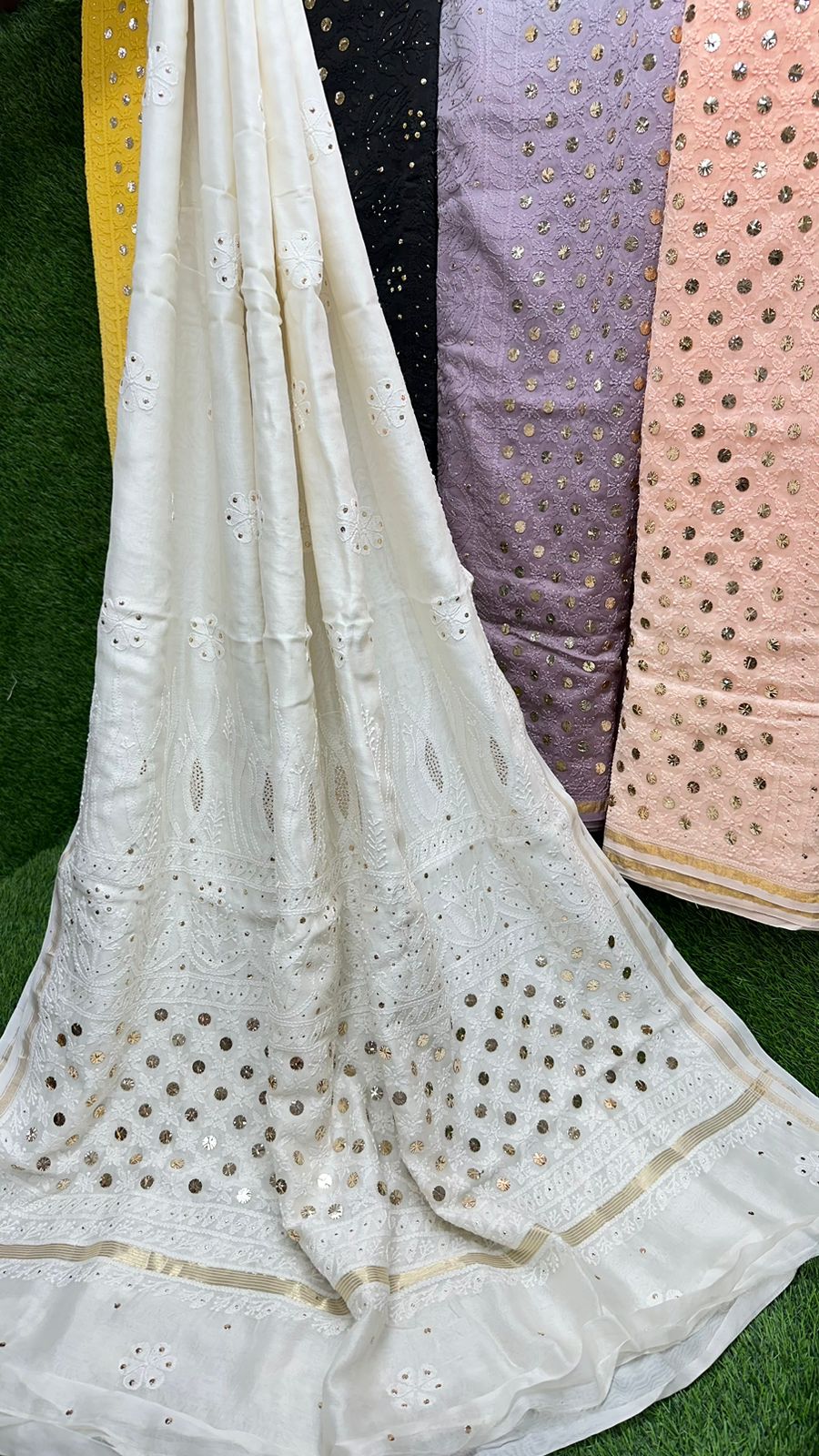 Bharat Hand Embroidered Pure Chanderi Silk Saree
