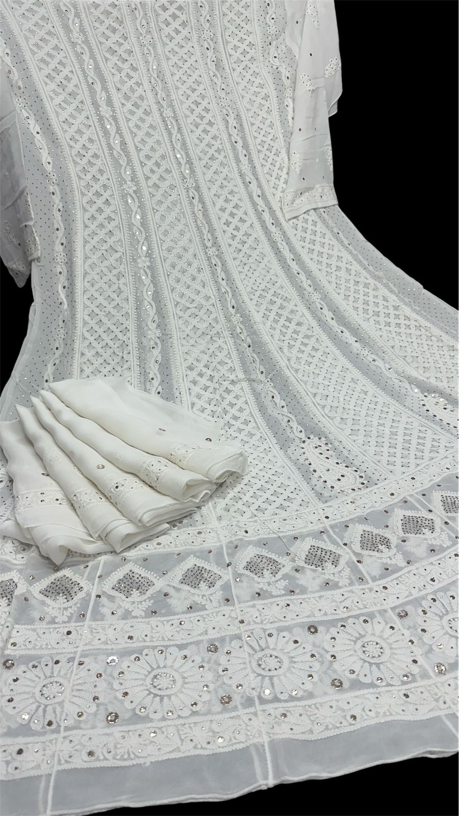 IMG_4177.JPG White Lucknowi Chikankari Anarkali Suit with Dupatta